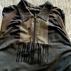 Vintage Solbiato Sequin Long Sleeve polo shirt Size 3X